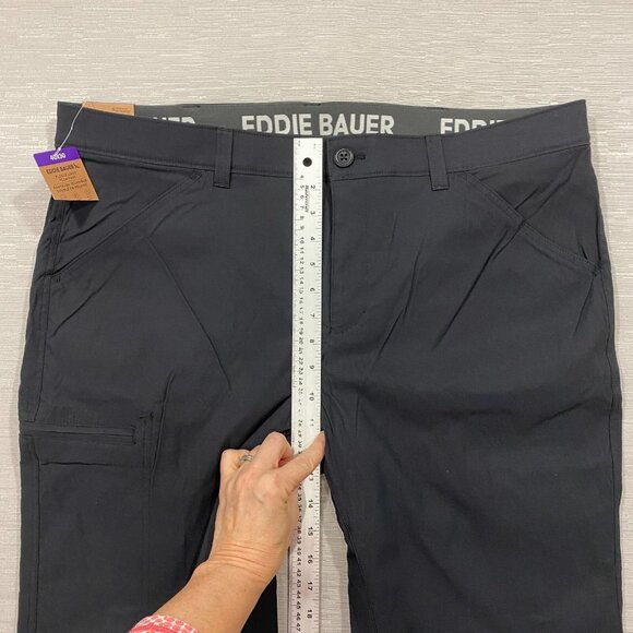Eddie Bauer Fleece Lined Tech Pants Mens 40 x 30 Black Water Repellent Insulated - Picture 12 of 14